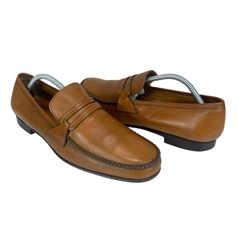 John‎ Varvatos Men’s 9.5 Brown Leather Penny Loafers Made in Italy